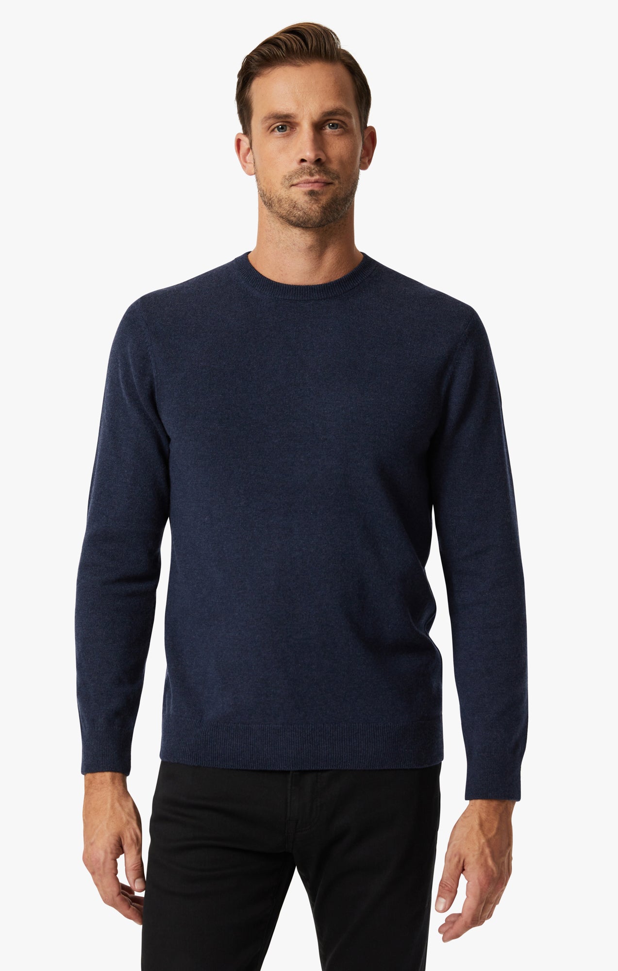 Cashmere Crew Neck Sweater In Navy Image 1
