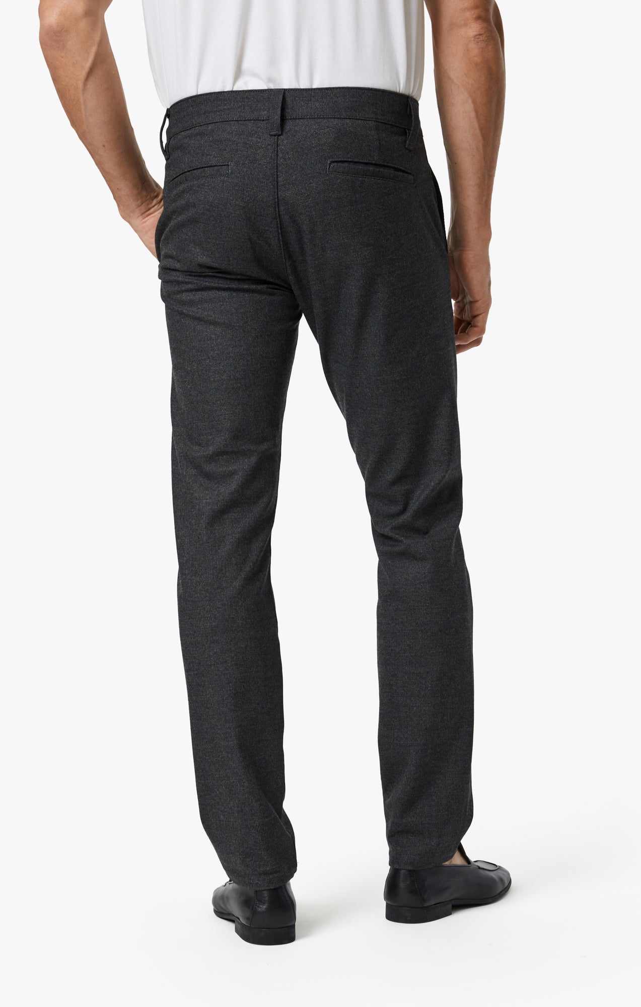 Verona Straight Leg Chino Pants In Smoke Elite Check