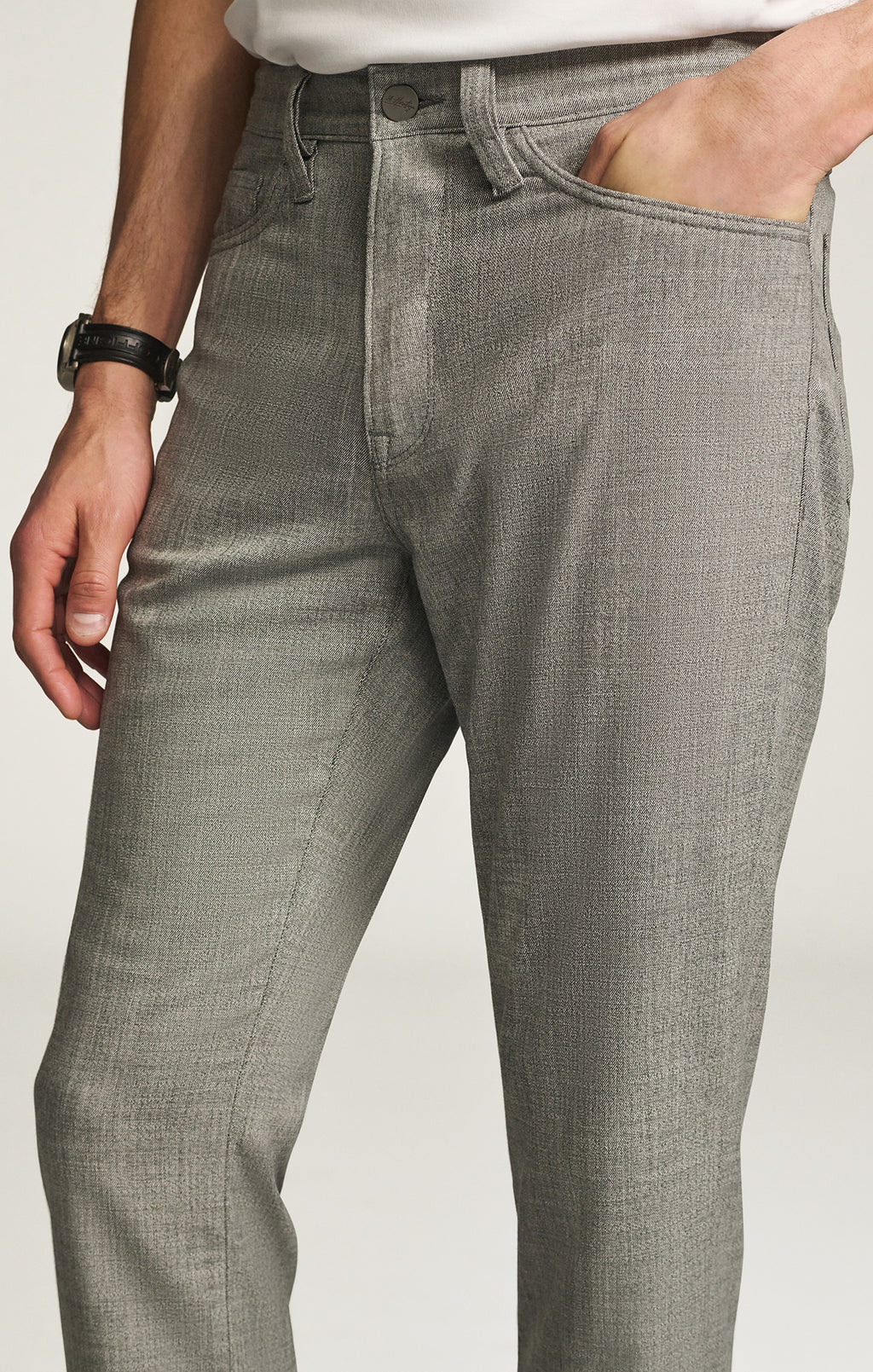 Charisma Relaxed Straight Pants in Grey Cross Twill