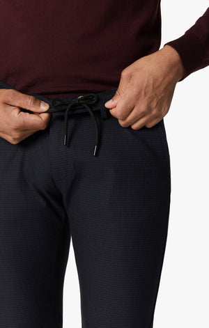 Seville Elastic Waist Pants In Check Smart Sporty