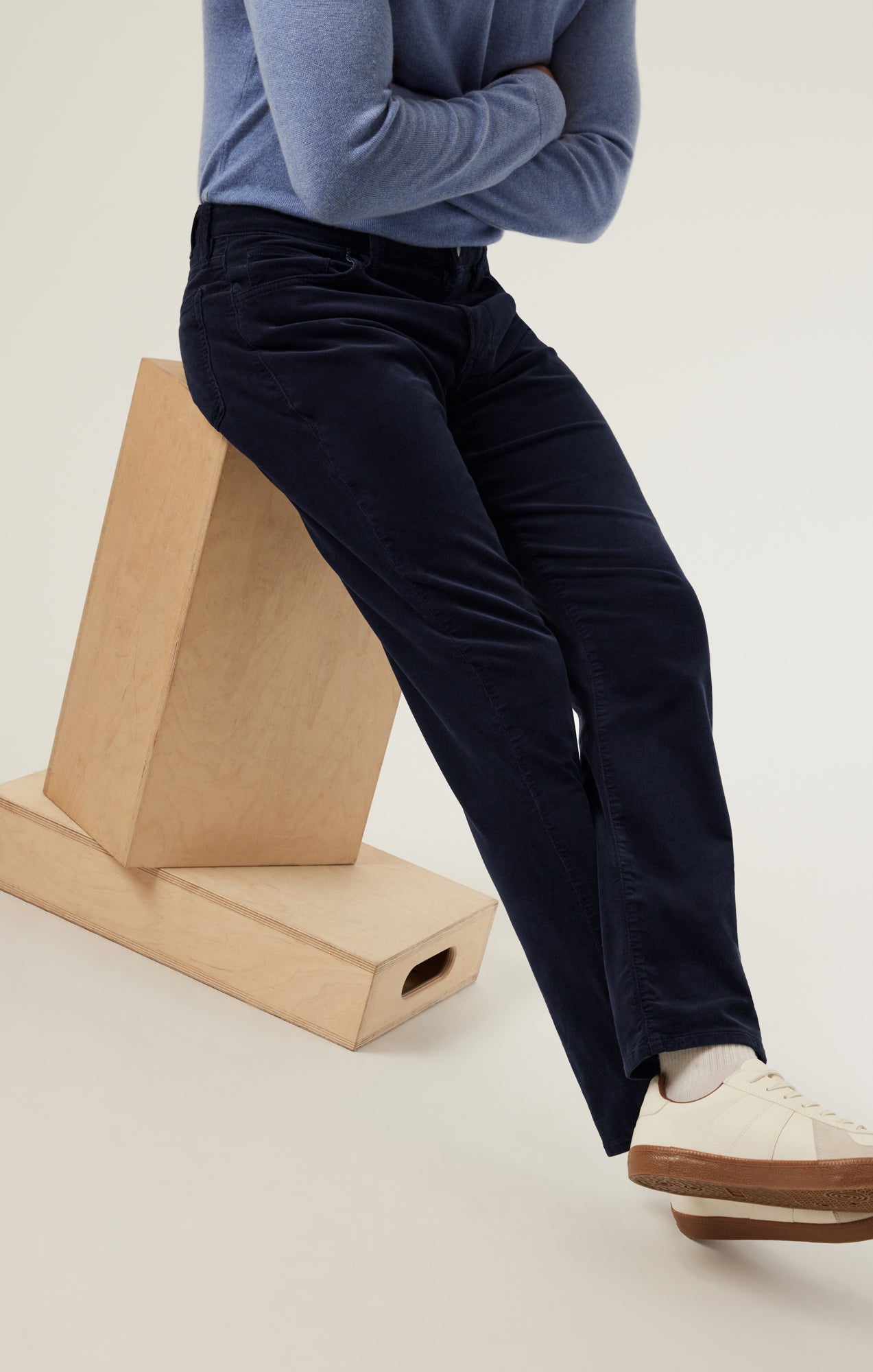 Charisma Relaxed Straight Pants in Navy Cord