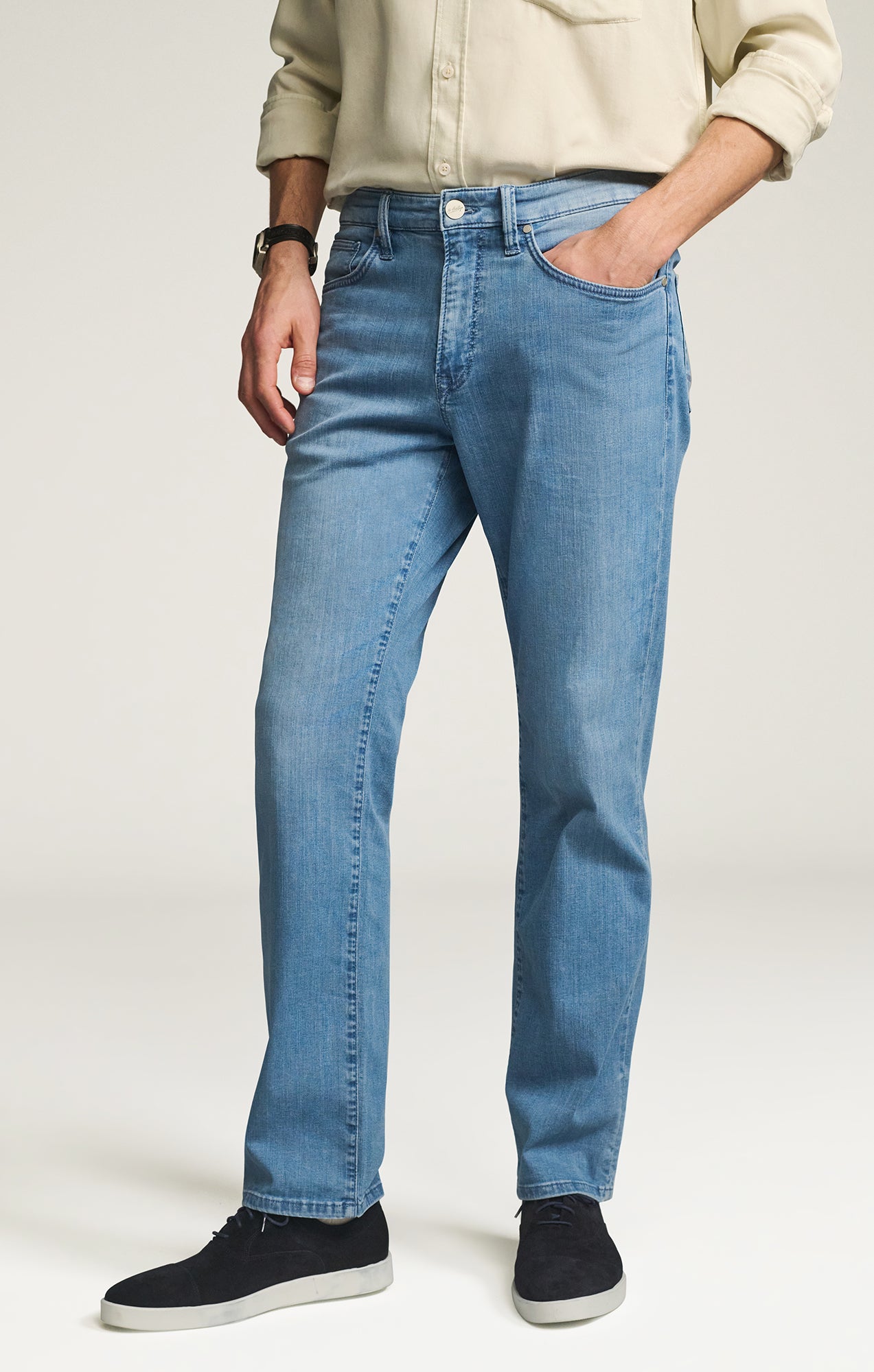 Charisma Relaxed Straight Jeans in Mid Blue Kona