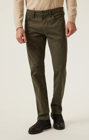 Charisma Relaxed Straight Pants in Dusky Green Coolmax