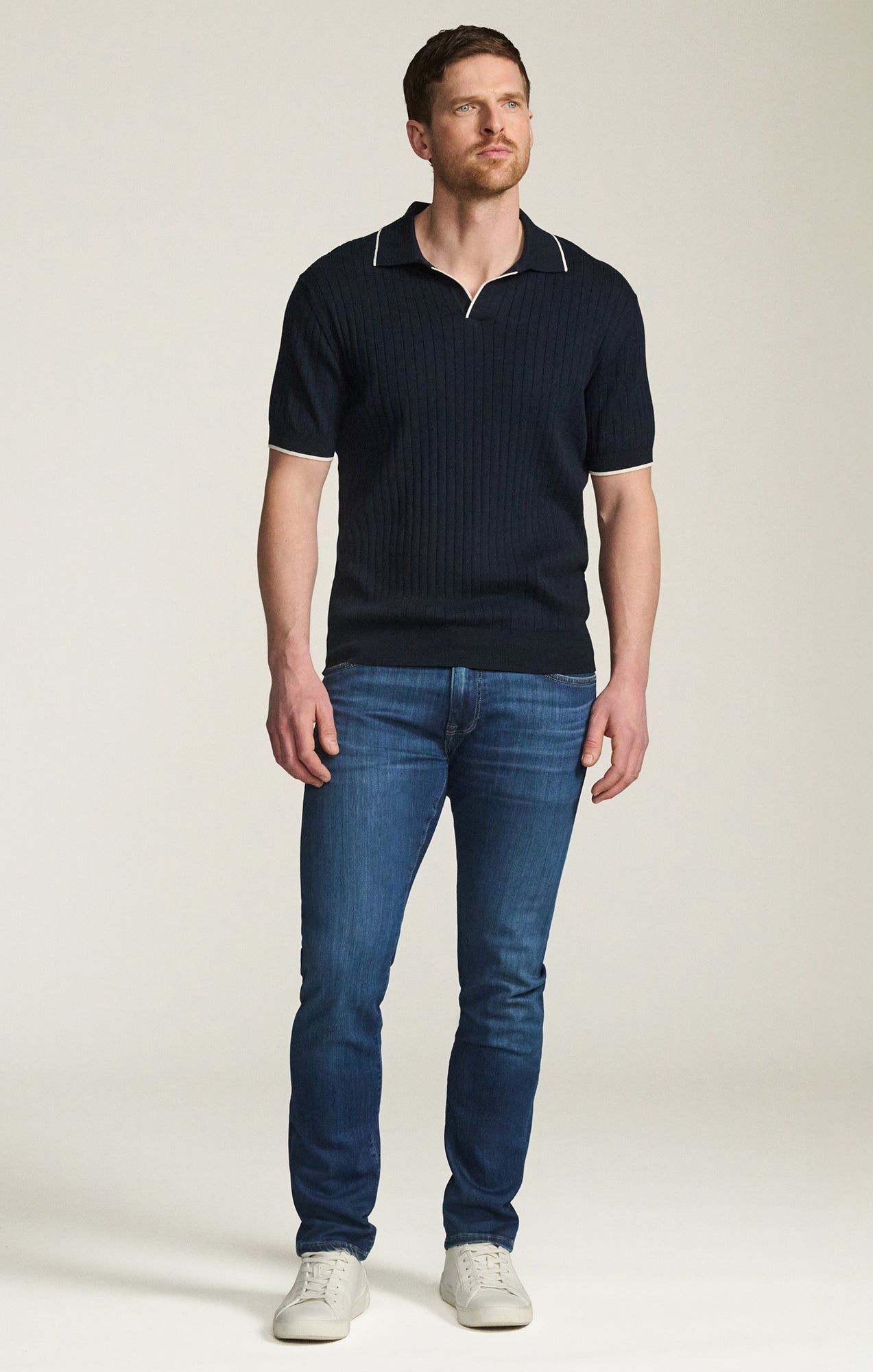 Polo Sweater in Navy