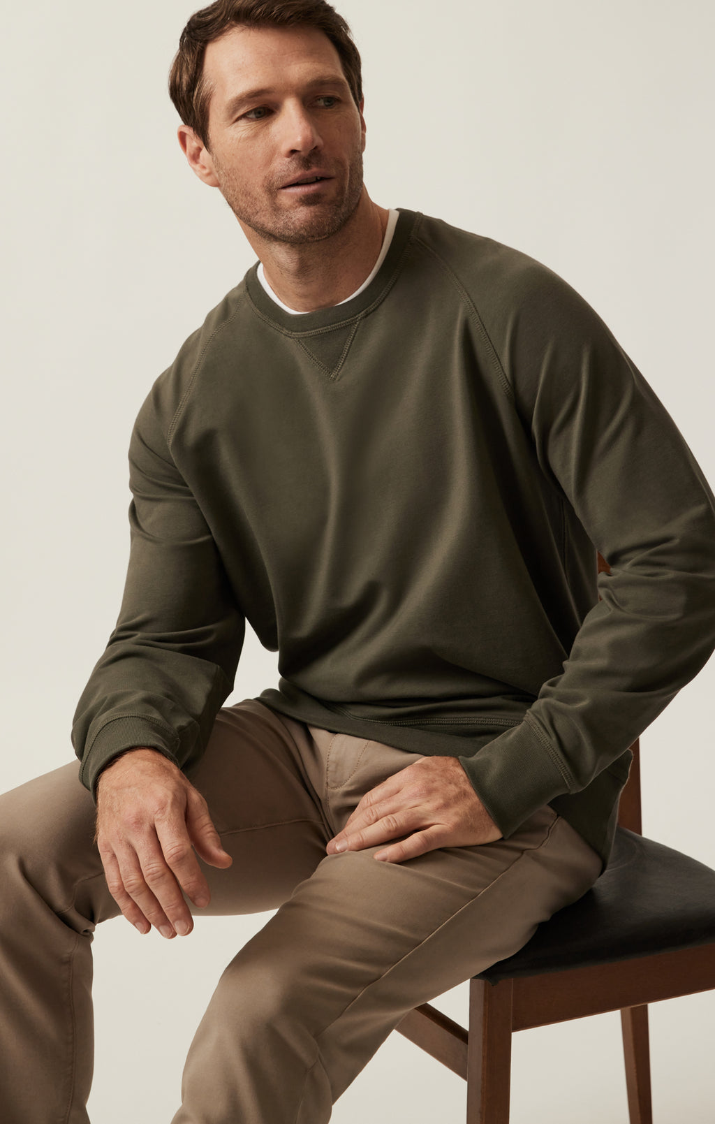 Verona Straight Leg Chino Pants In Vintage Khaki High Flyer