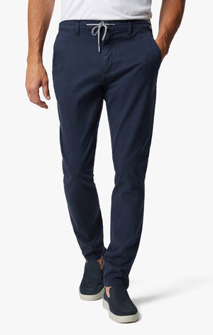 Formia Elastic Waist Chino Pants In Navy Soft Touch