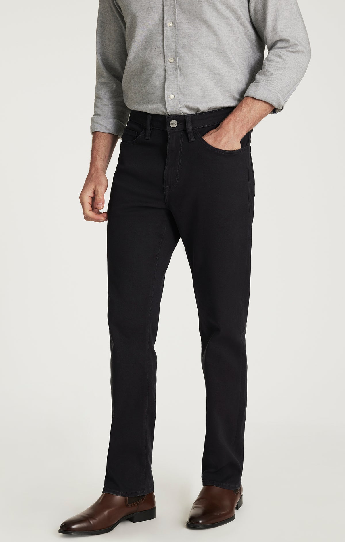 Charisma Relaxed Straight Pants in Dark Grey Cloud Luxe