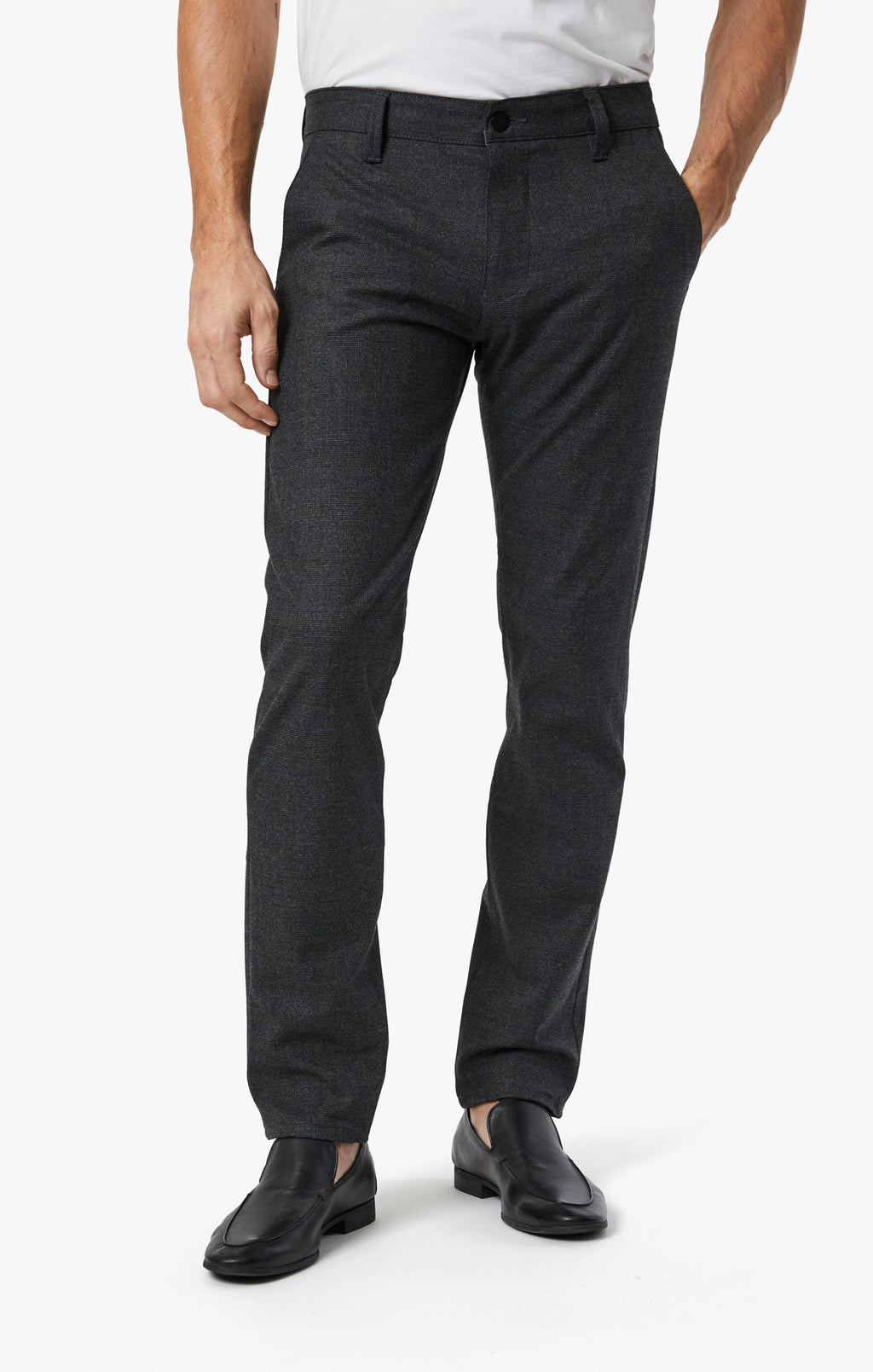Verona Straight Leg Chino Pants In Smoke Elite Check