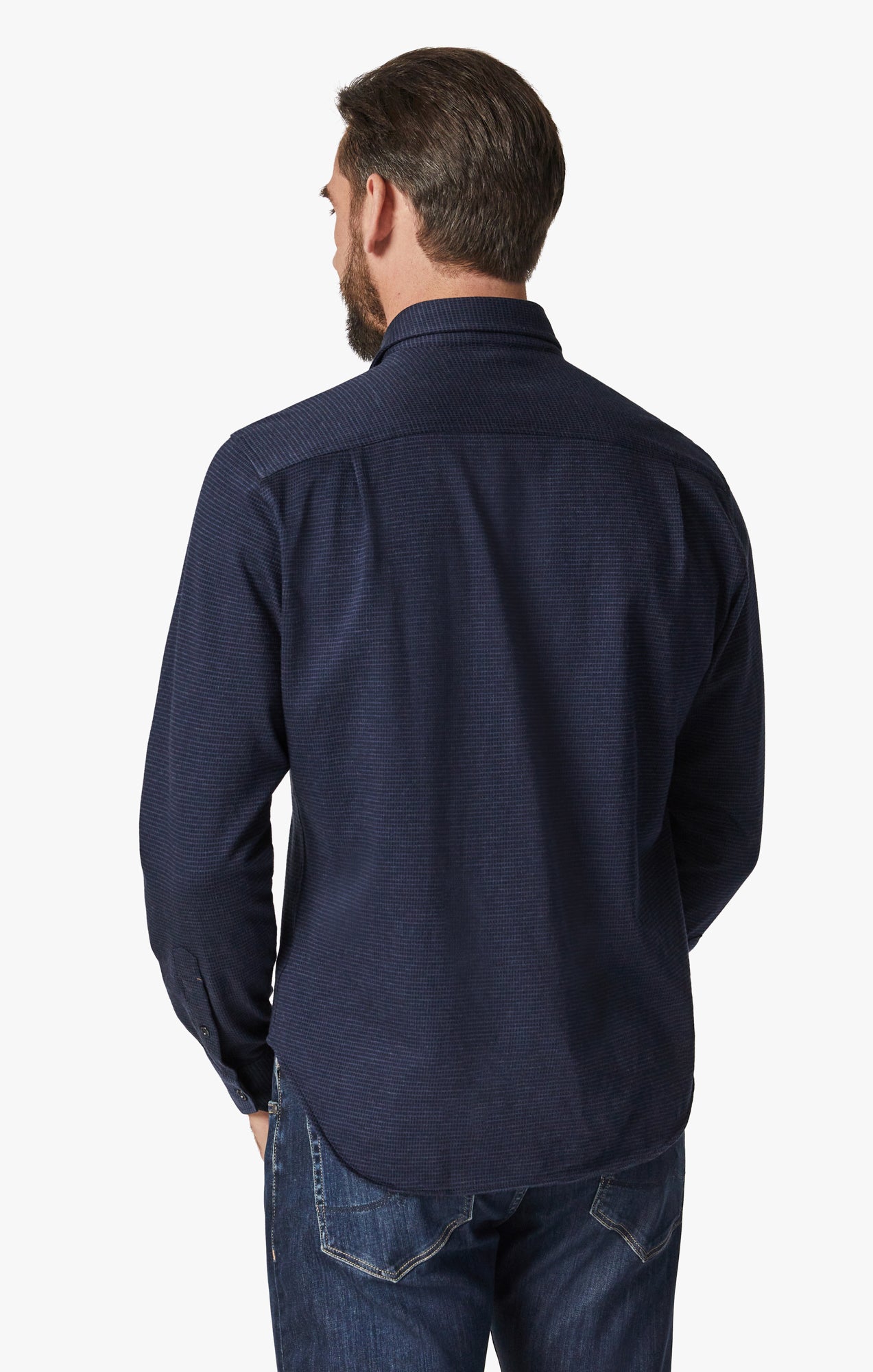 Structured Shirt In Navy Blue Image 4