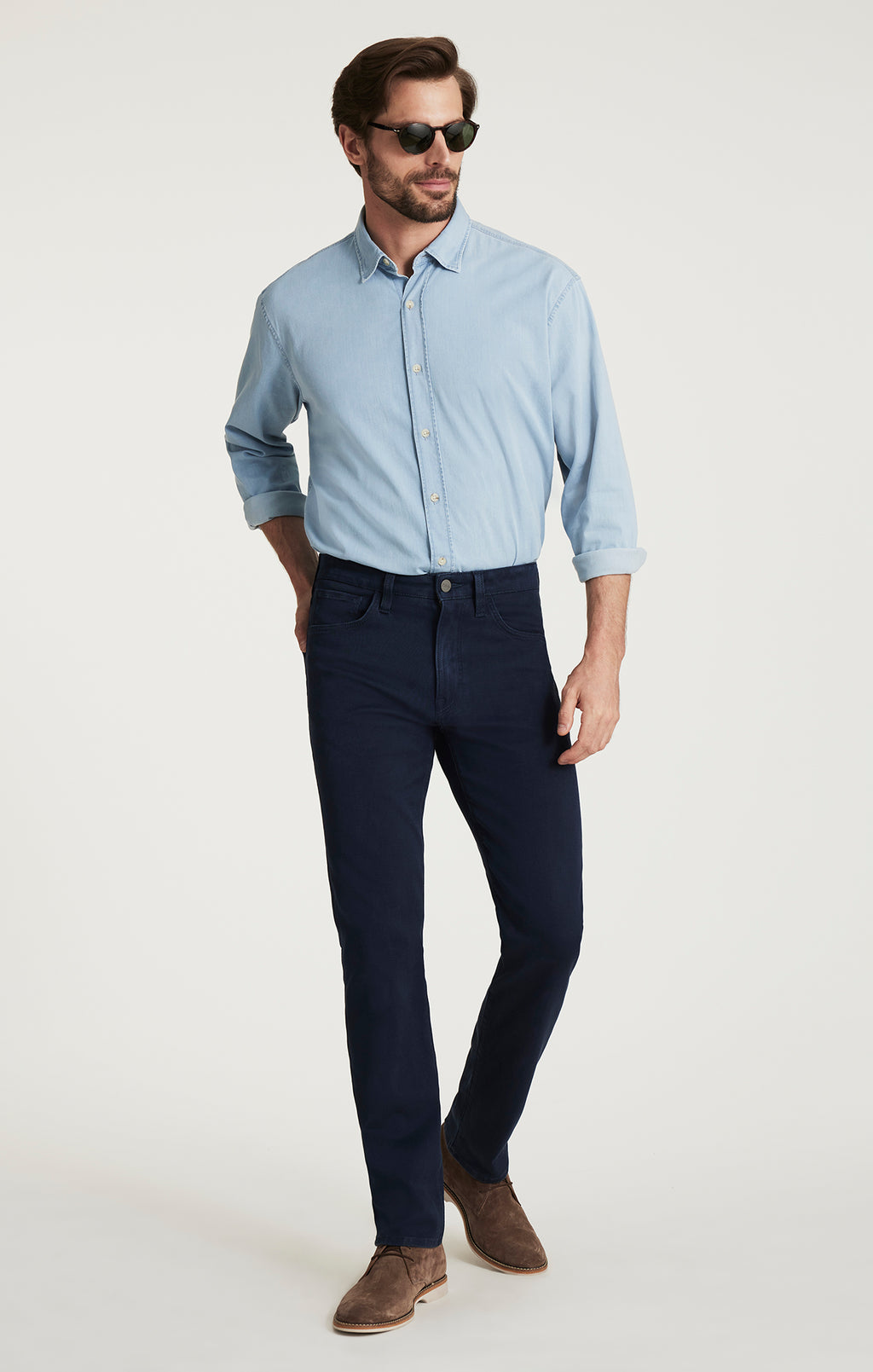 Courage Straight Leg Pants in Dark Navy Cloud Luxe