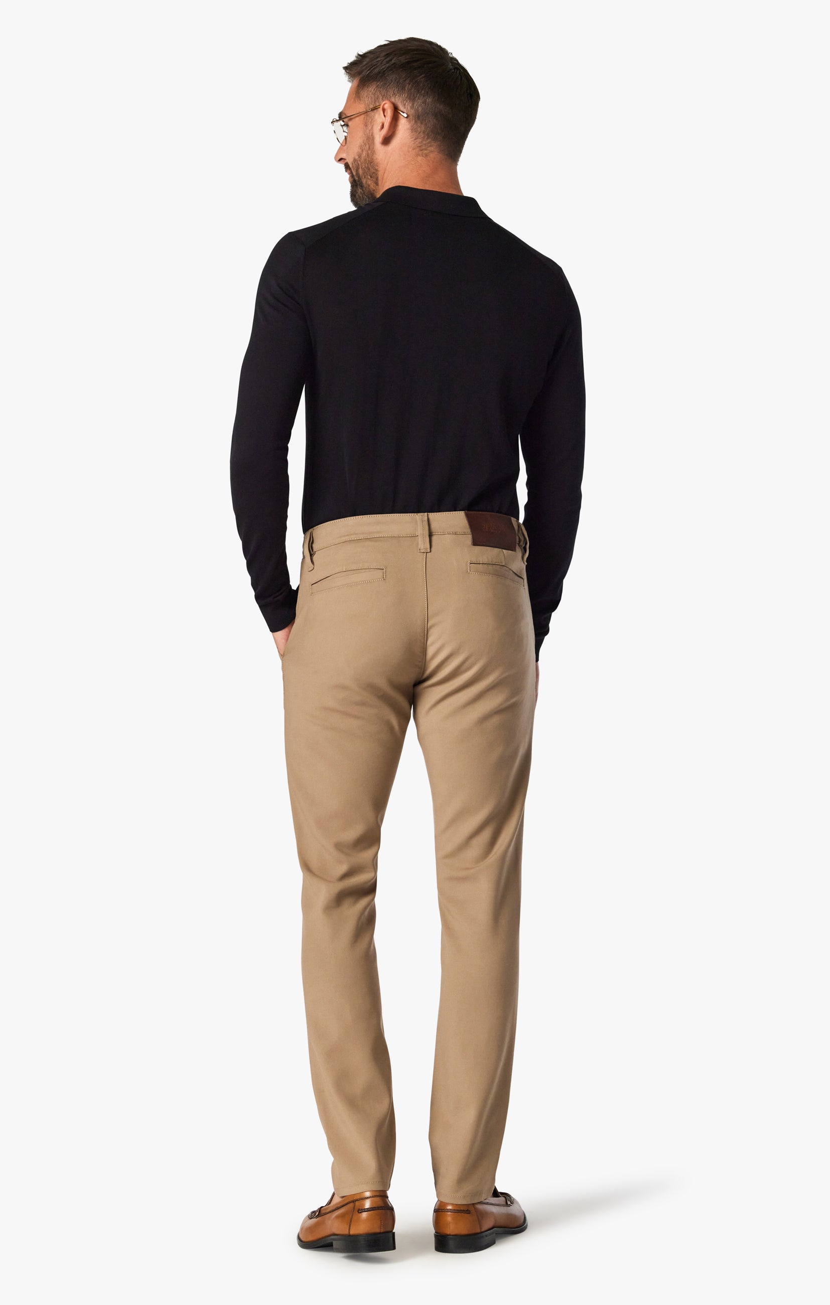 Verona Slim Leg Chino Pants In Khaki High Flyer Image 3