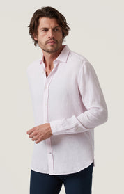 Linen Chambray Shirt in Pink