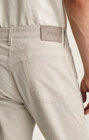 Courage Straight Leg Pants In Stone Seersucker