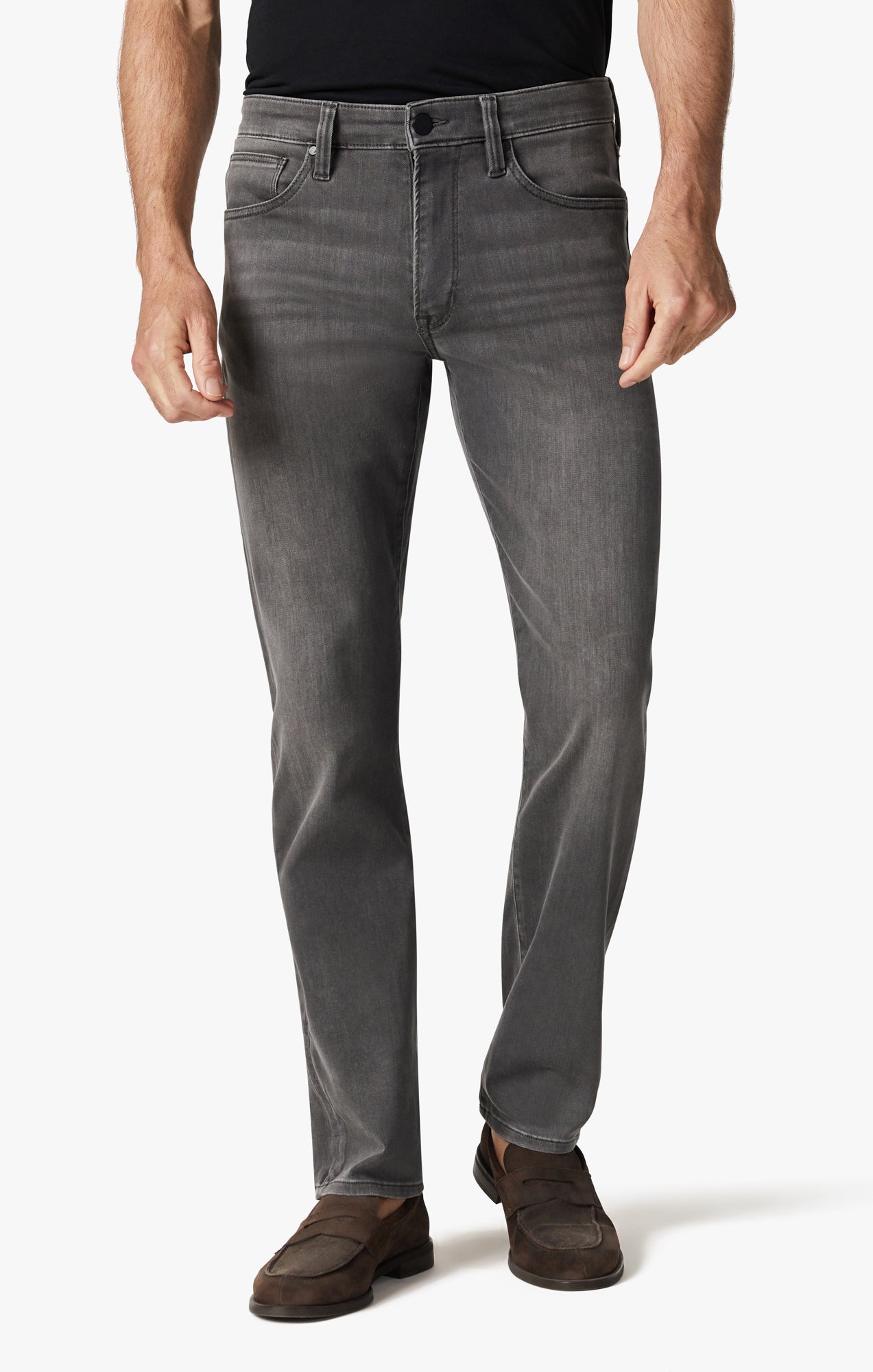 Courage Straight Leg Jeans In Mid Grey Urban Image 2