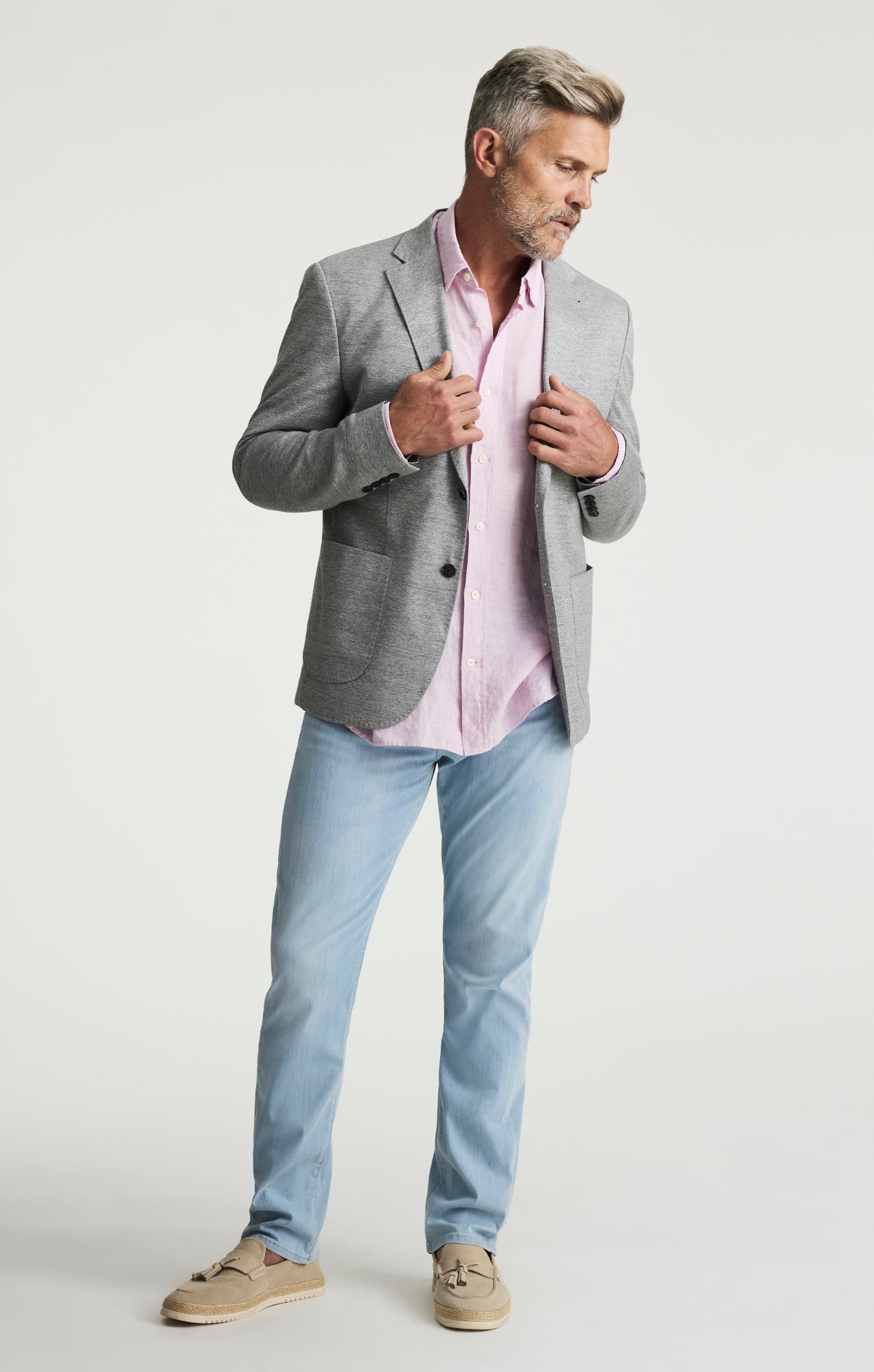 Matteo Melange Blazer In Grey
