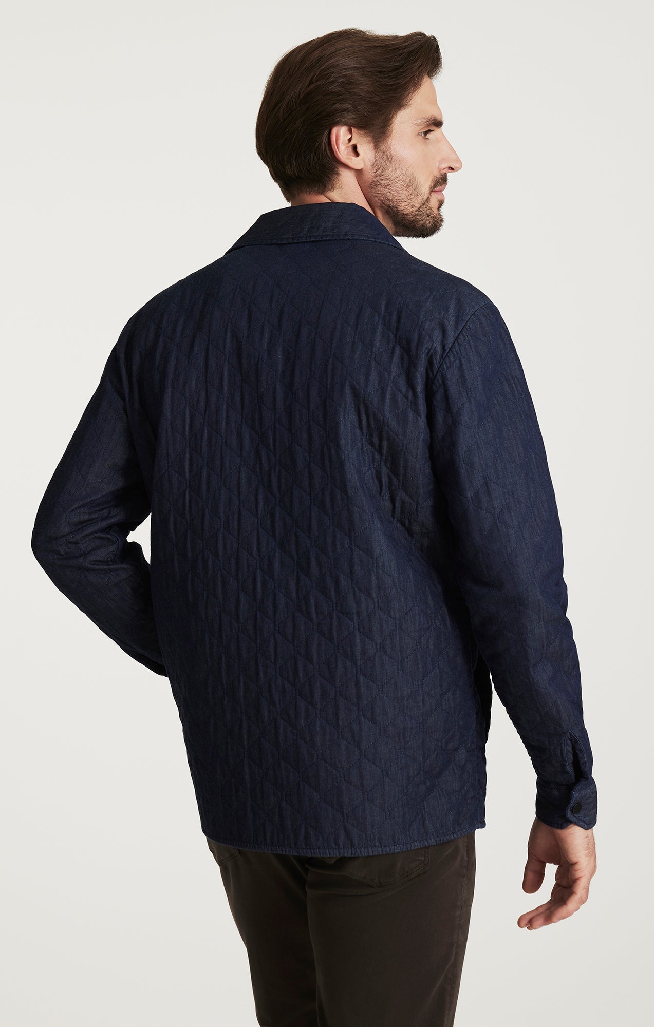 Denim Quilted Overshirt In Rinse