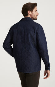 Denim Quilted Overshirt In Rinse