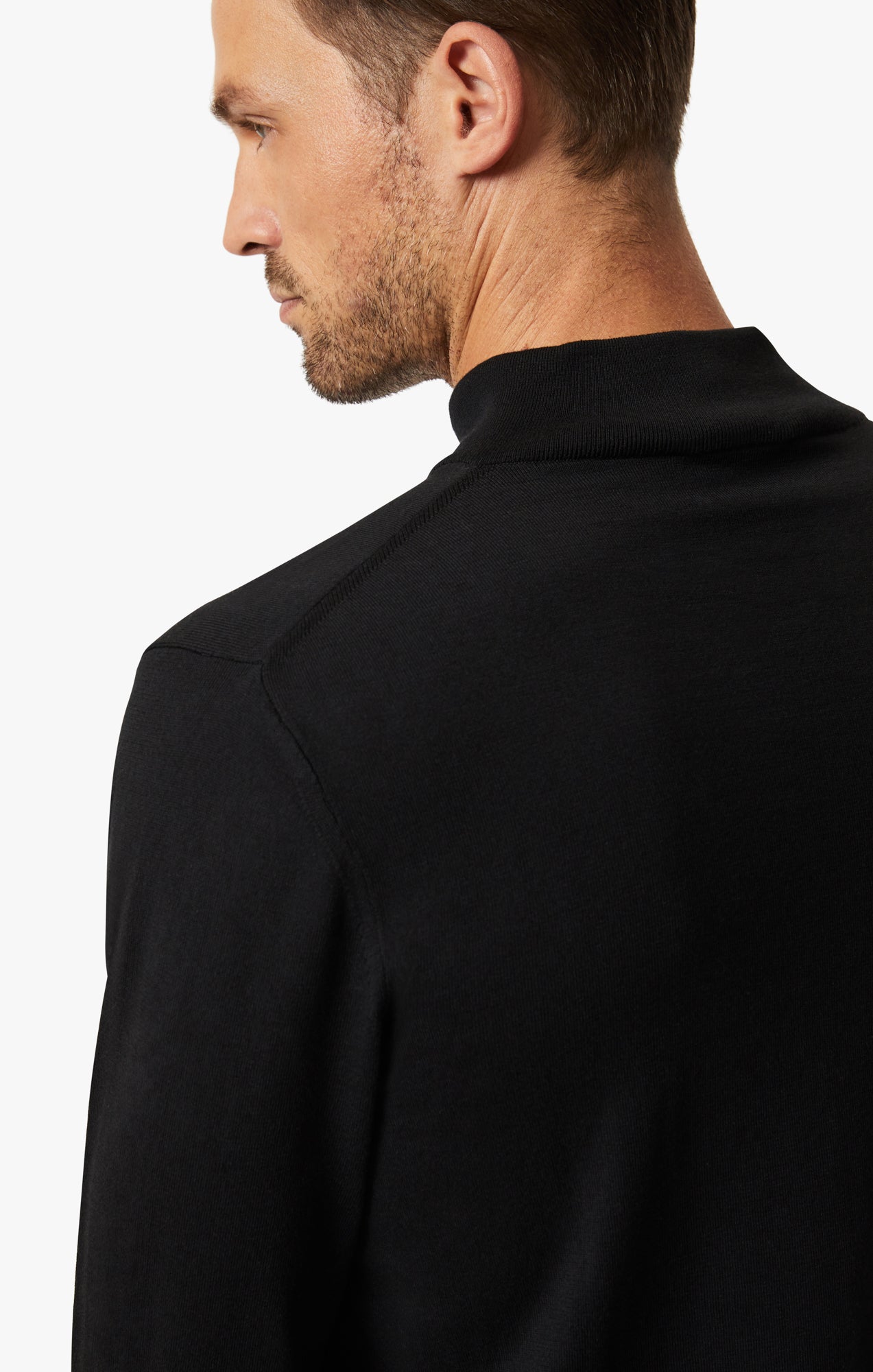 Quarter Zip Sweater In Black Image 6