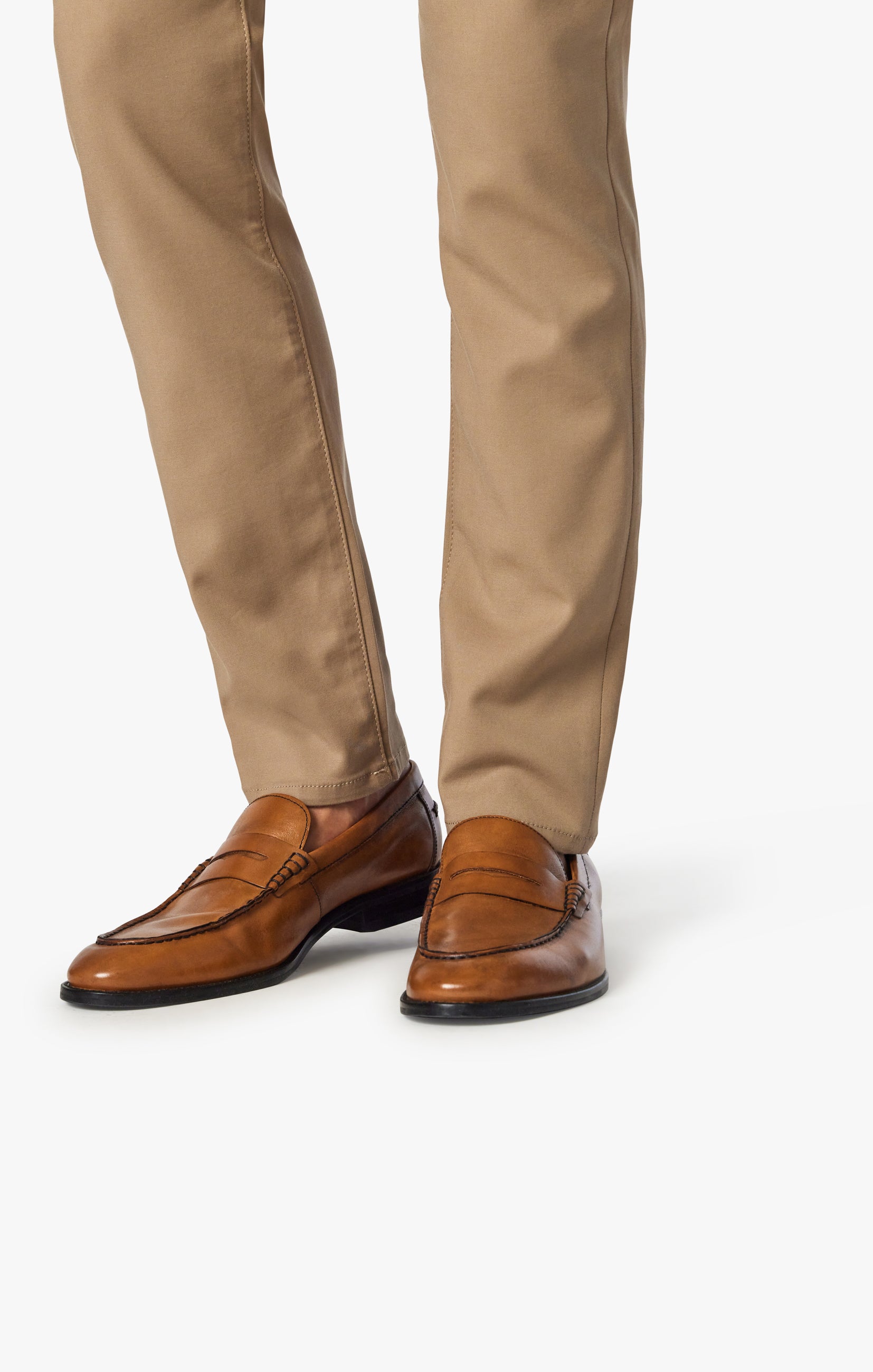 Verona Slim Leg Chino Pants In Khaki High Flyer Image 7