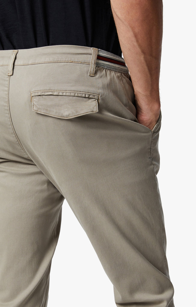 Formia Elastic Waist Chino Pants In Aluminum Soft Touch