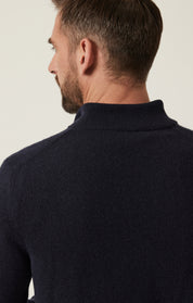 Cashmere Quarter Zip Sweater In Dark Navy