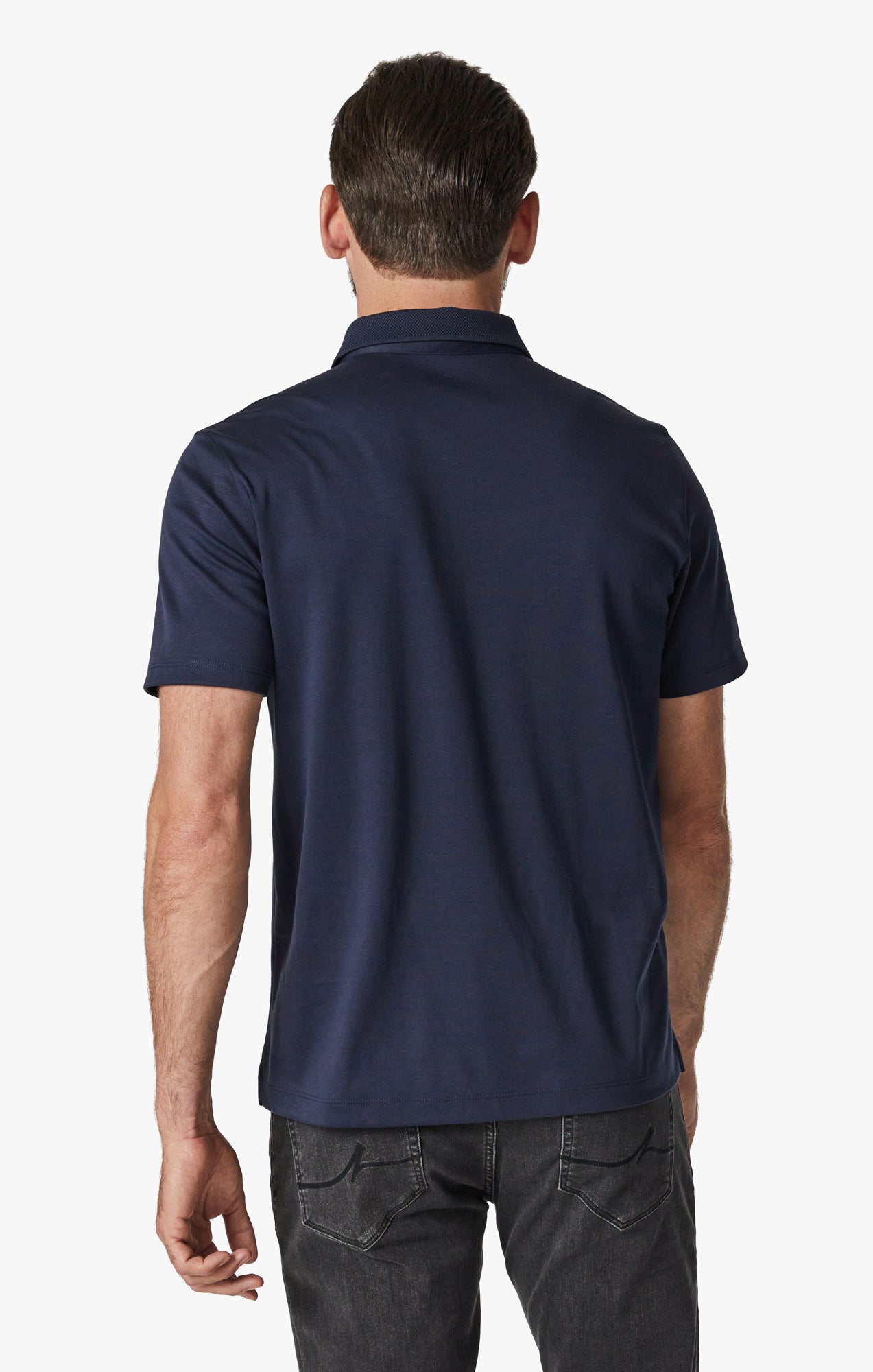 Polo T-Shirt In Navy Image 4