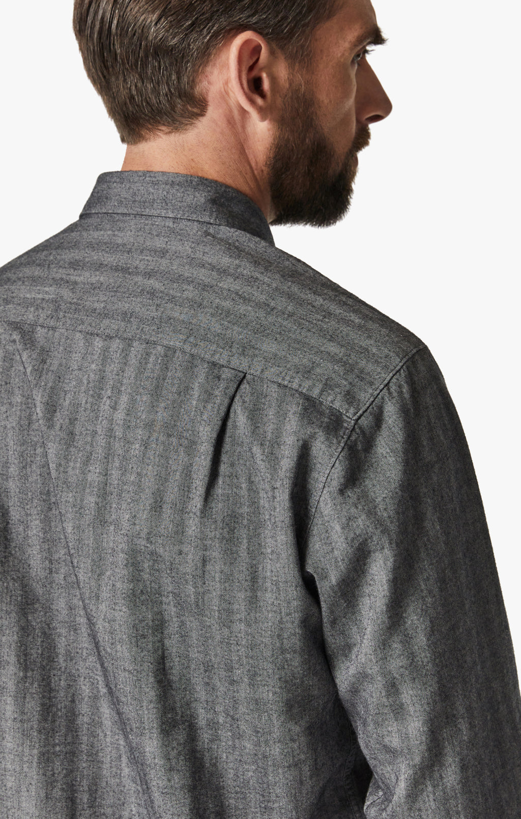 Herringbone Shirt In Anthracite Melange
