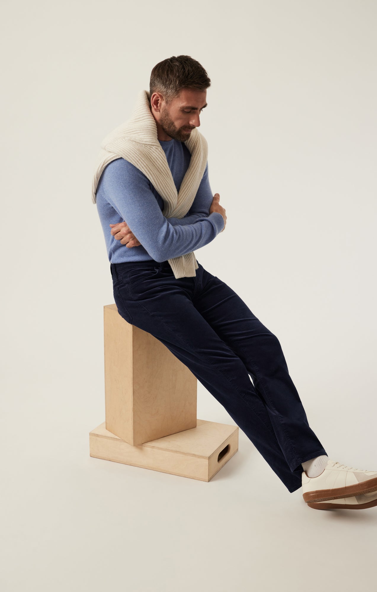 Charisma Relaxed Straight Pants in Navy Cord