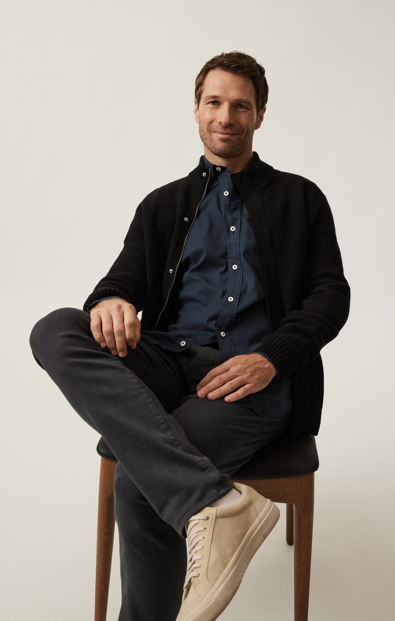 34 Heritage Men's Luxe Twill Shirt In Dress Blues 34 Heritage Men's Luxe Twill Shirt In Dress Blues