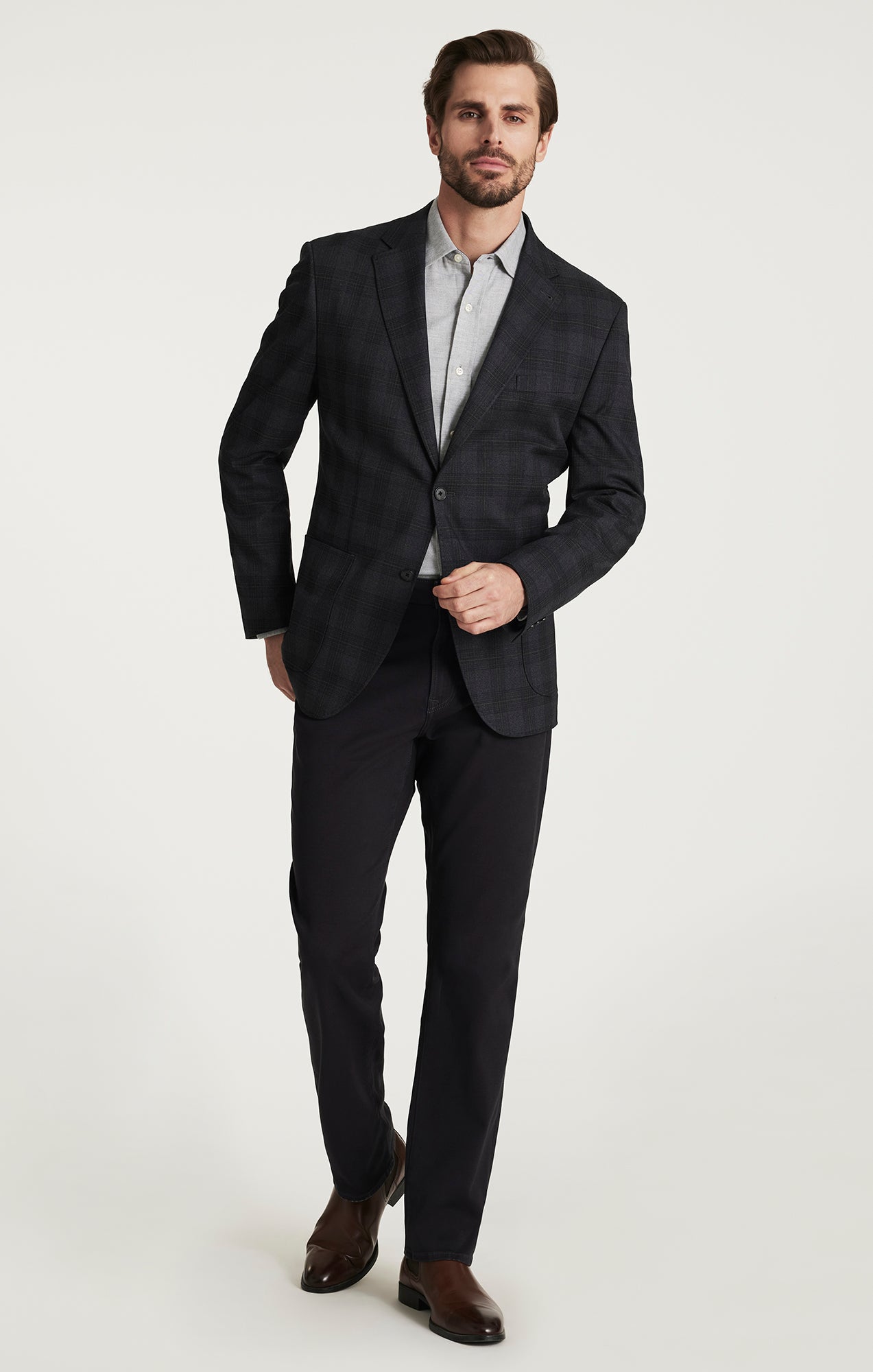 Charisma Relaxed Straight Pants in Dark Grey Cloud Luxe