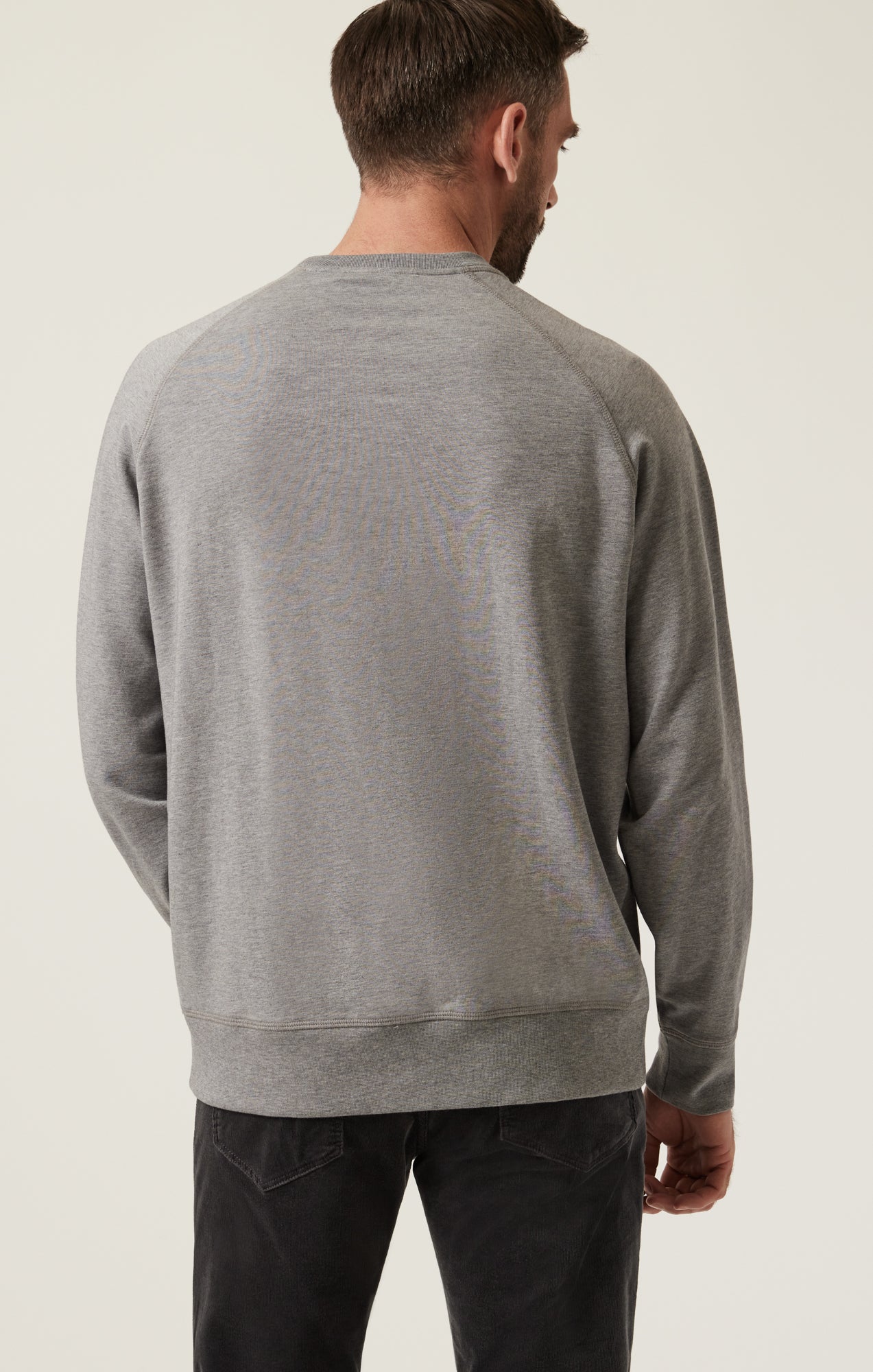 34 Heritage Men's French Terry Crew Sweatshirt In Grey Melange