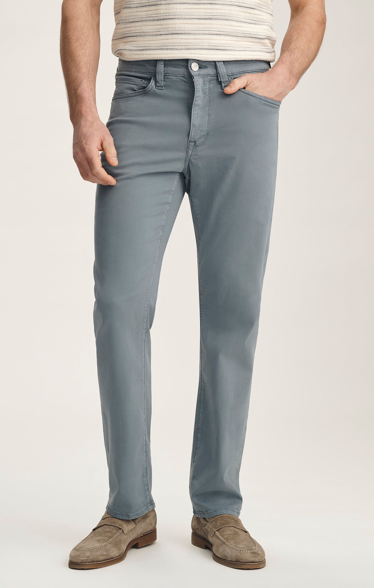 Charisma Relaxed Straight Pants In Flint Stone Twill – 34 Heritage