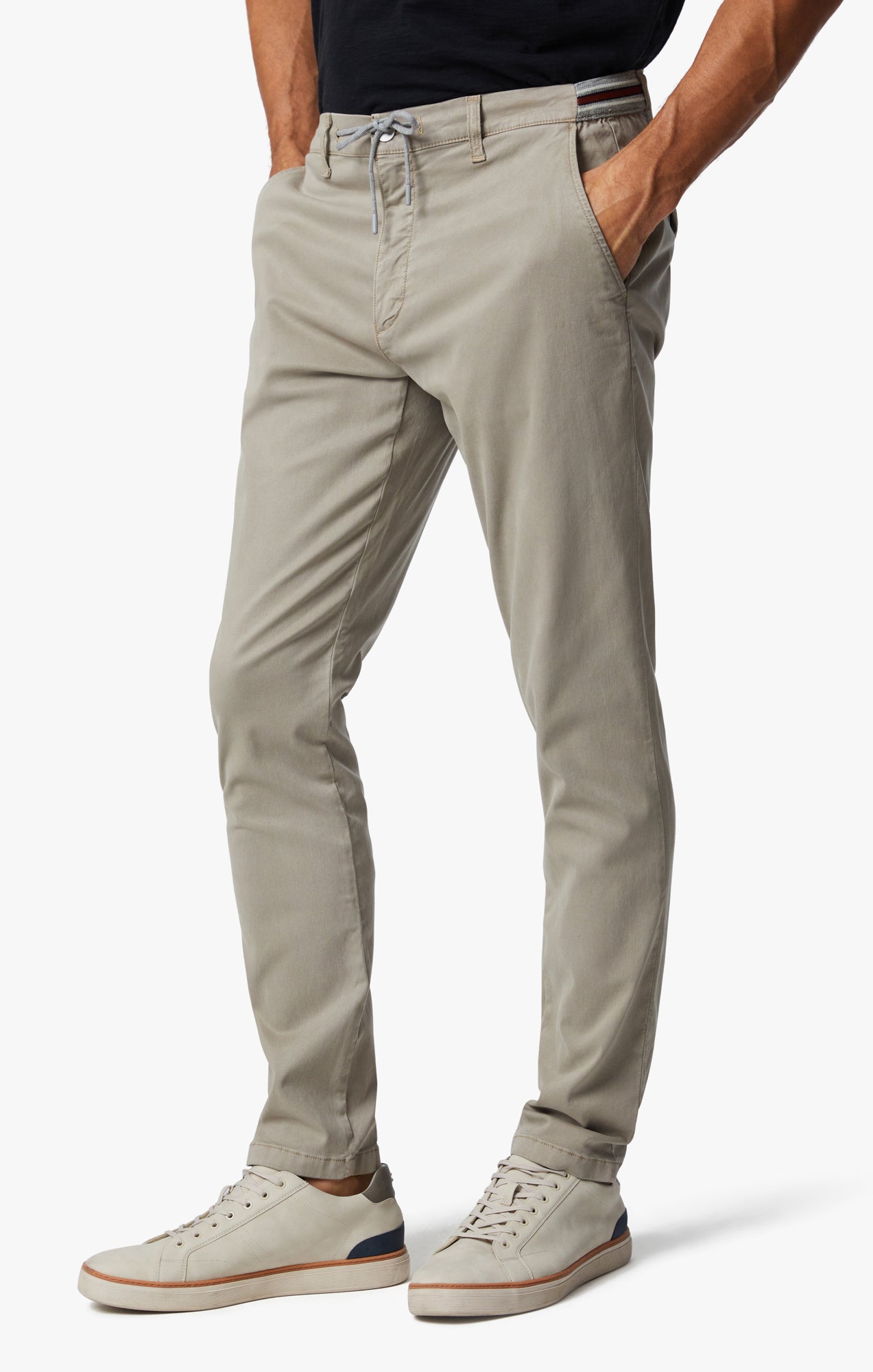 Formia Drawstring Chino Pants In Aluminum Soft Touch Image 3
