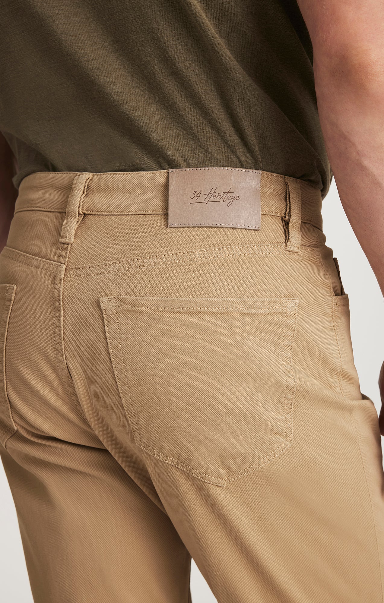 Charisma Relaxed Straight Pants in Beige Honeycomb