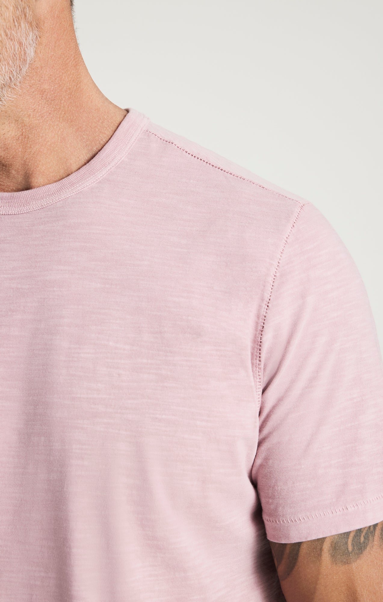 Slub Crew Neck T-Shirt In Woodrose