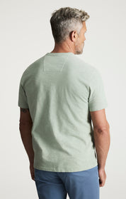 Slub Crew Neck T-Shirt In Iceberg Green