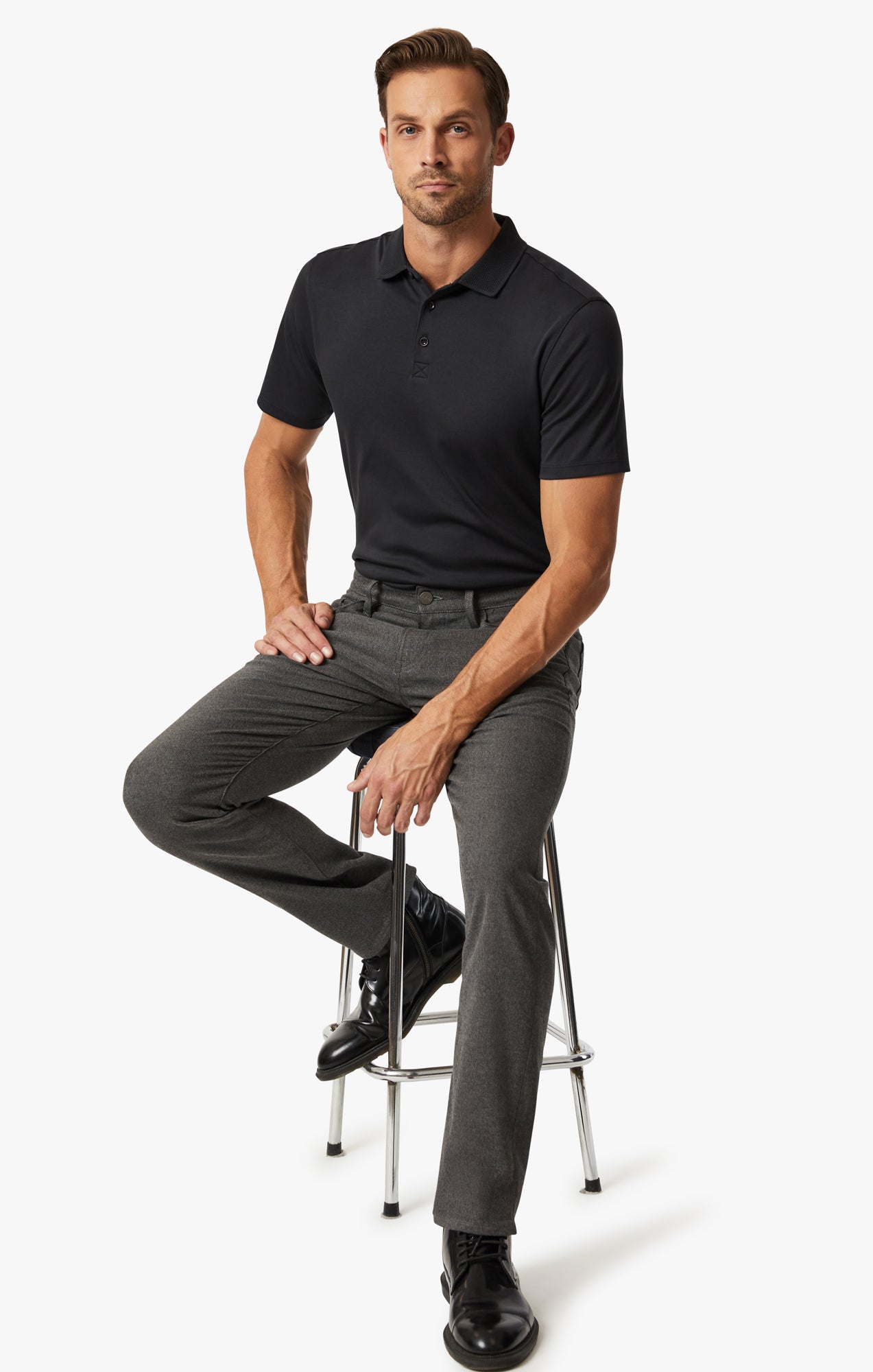 Men's Five Pocket Pants: Tall Dylan Slim Fit Black Pants – American Tall