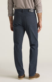 Charisma Relaxed Straight Pants in Navy Herringbone