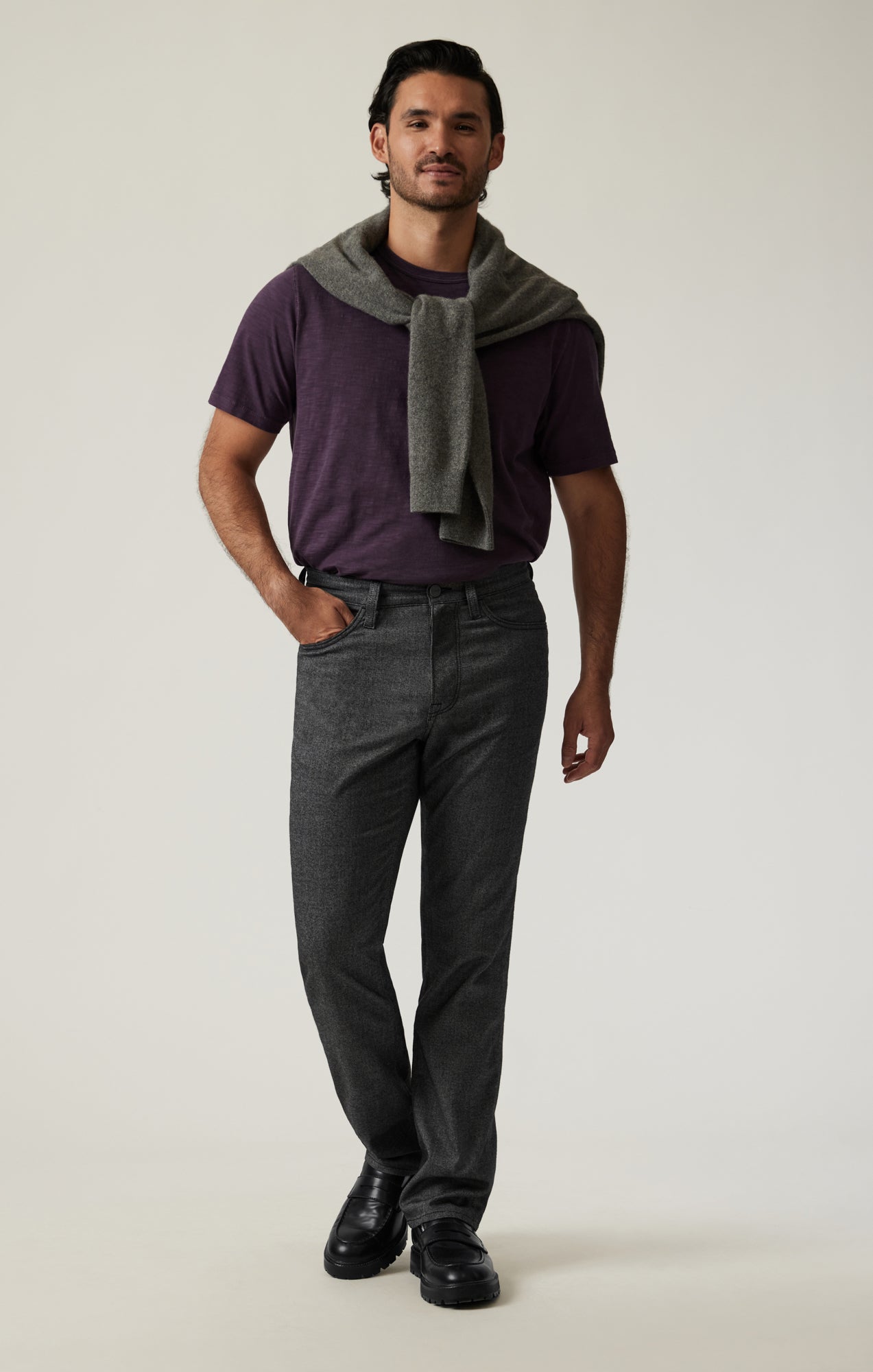 Charisma Relaxed Straight Pants in Grey Elite