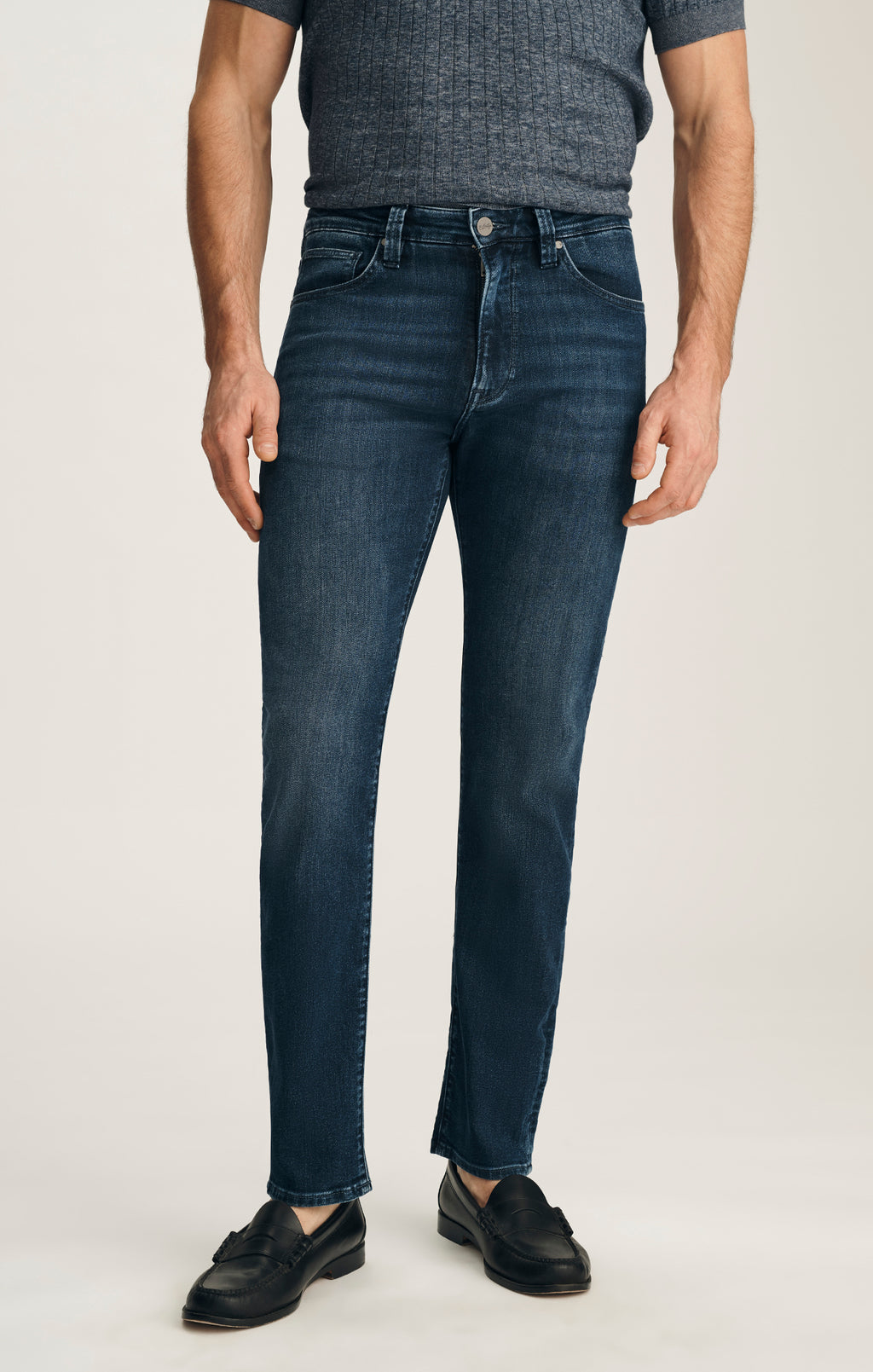 Courage Straight Leg Jeans In Deep Brushed Aerodenim