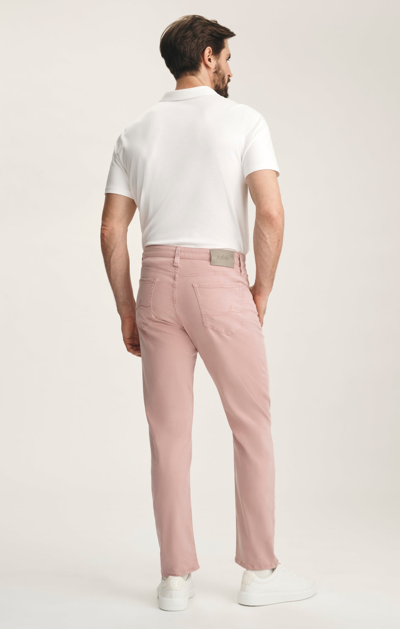 Courage Straight Leg Pants In Pink Twill