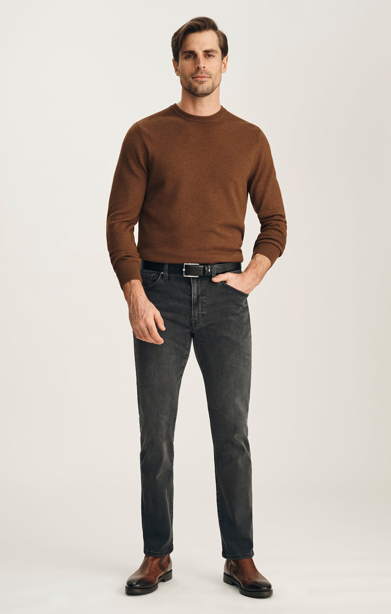 Courage Straight Leg Jeans in Smoke Brushed Urban