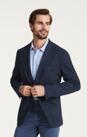 Twill Knit Blazer in Dark Navy