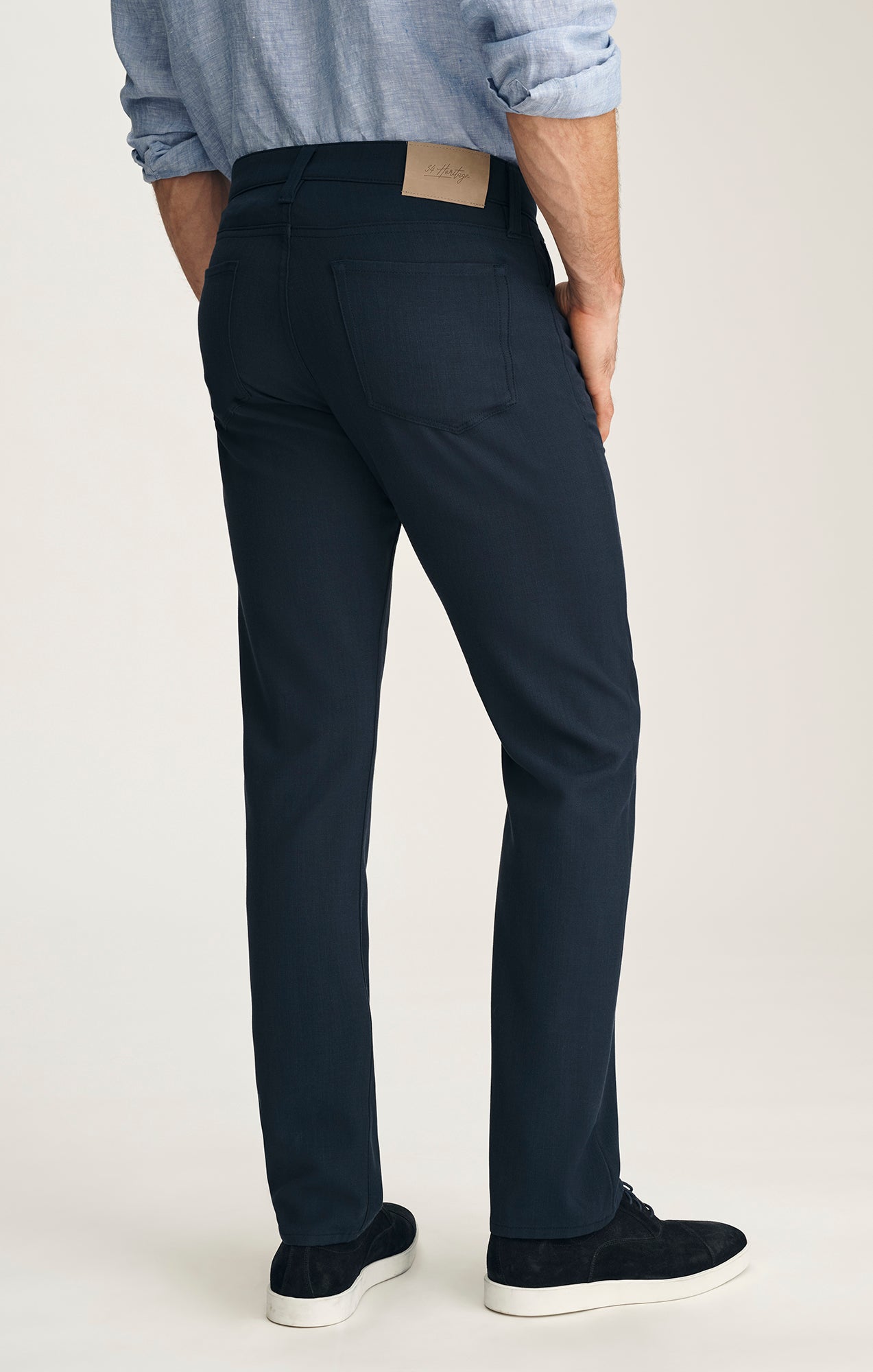 Courage Straight Leg Pants In Deep Ocean Cross Twill