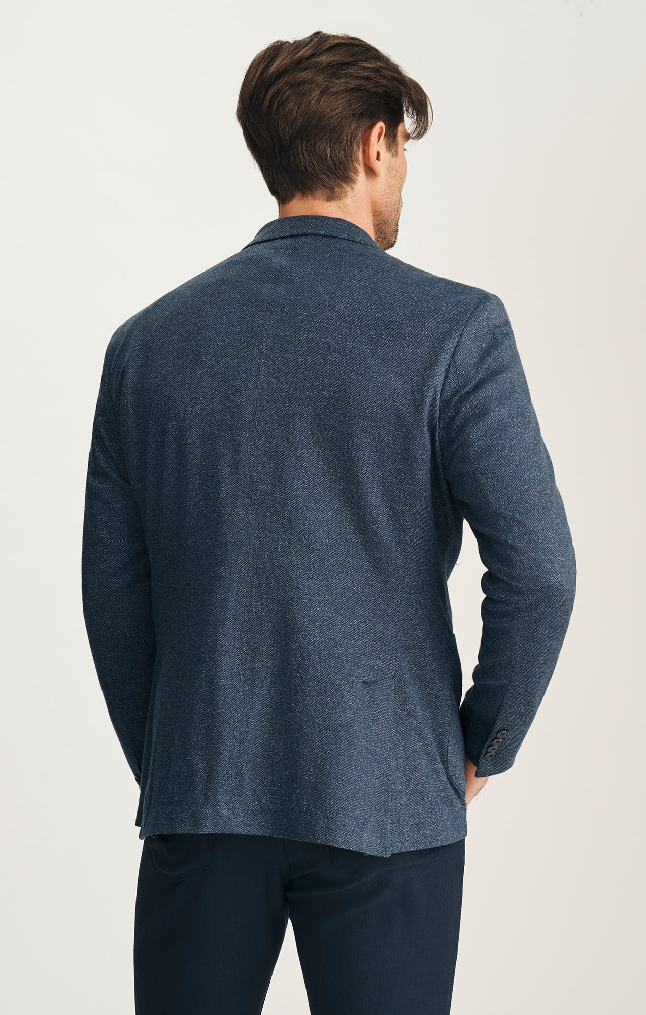 Matteo Melange Blazer In Navy