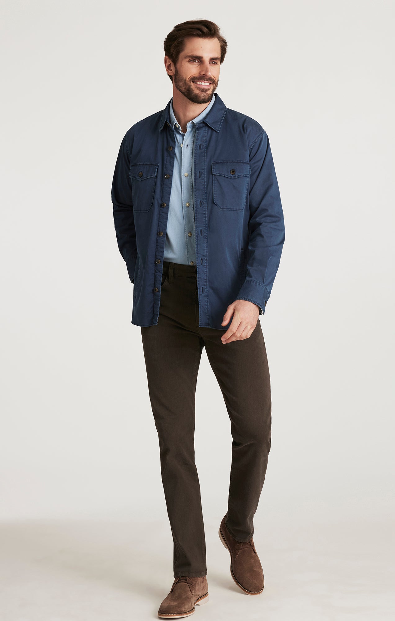 Courage Straight Leg Pants in Brown Diagonal