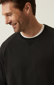 French Terry Crew Sweatshirt In Black