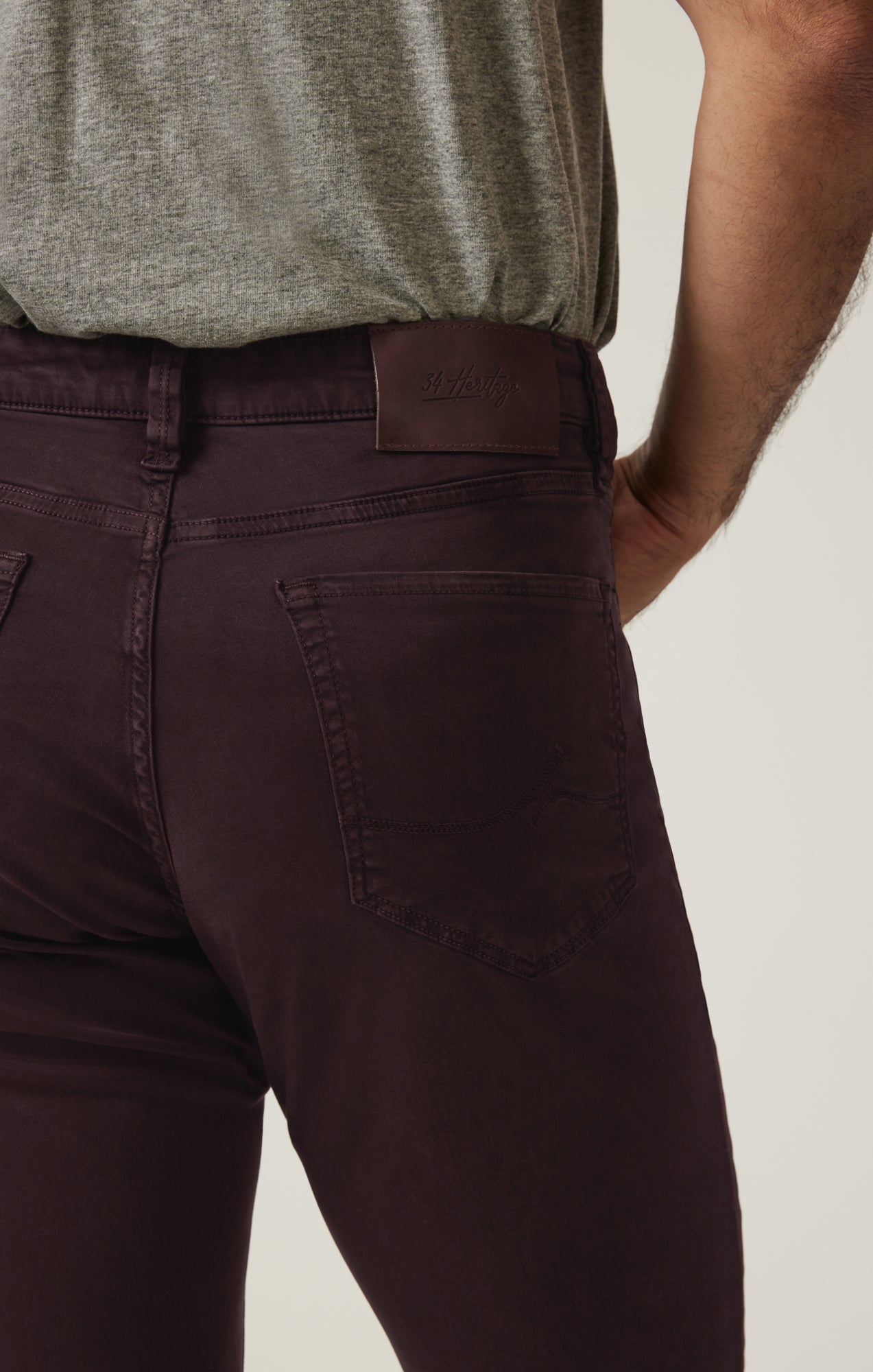 Charisma Relaxed Straight Pants in Burgundy Twill