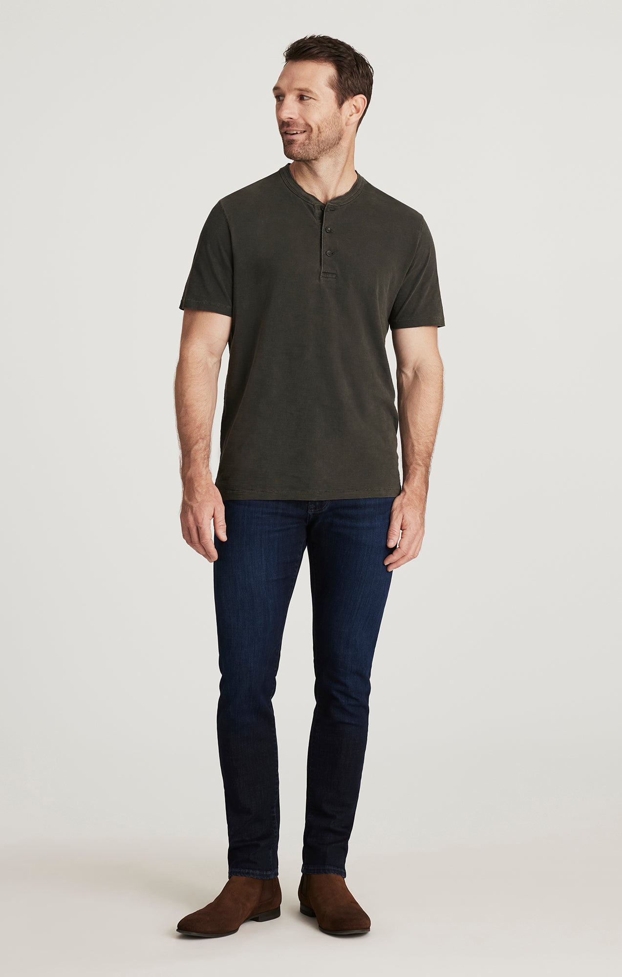 Slub Henley T-Shirt in Peat