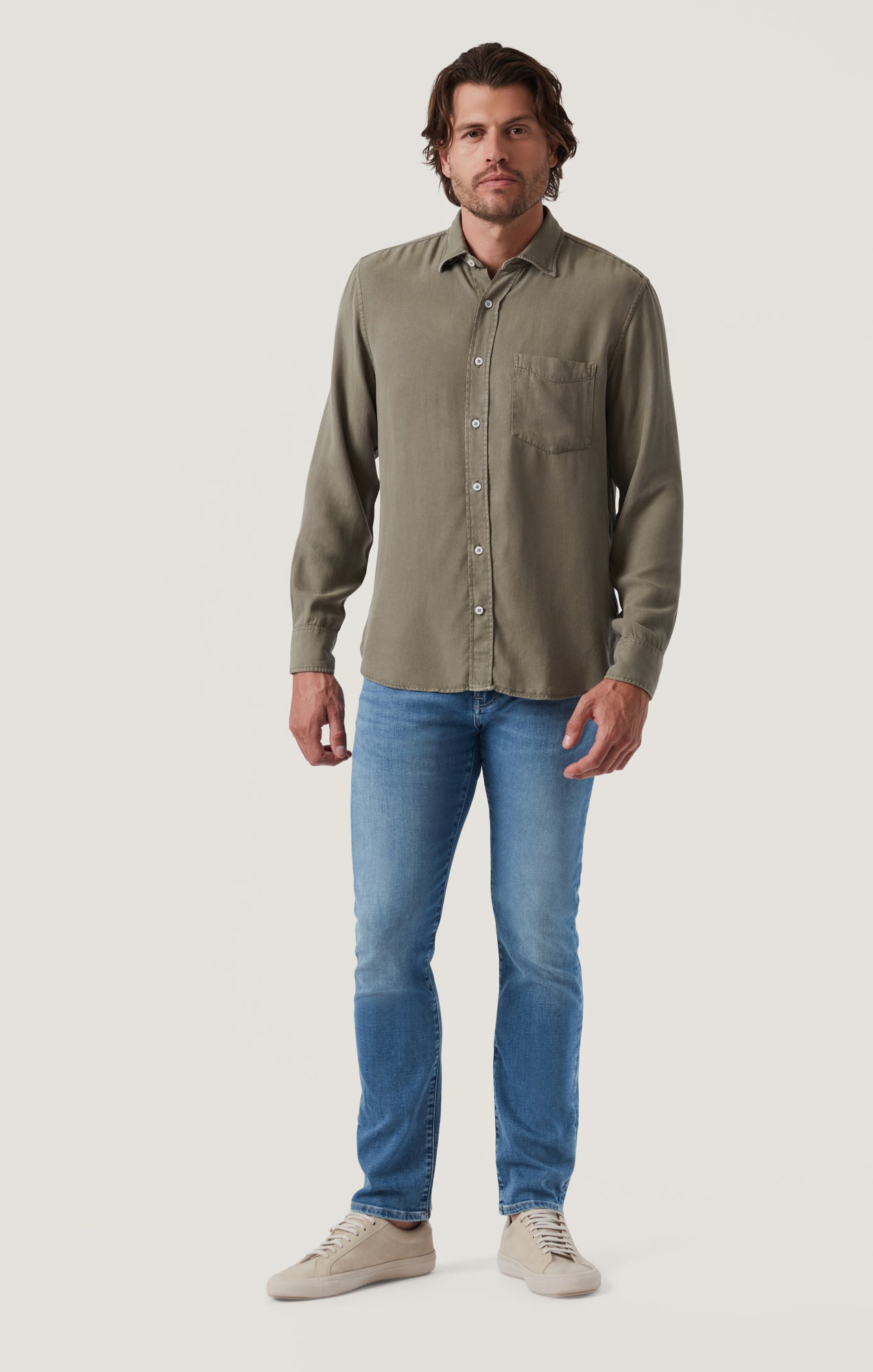 Tencel Shirt in Pastel Olive